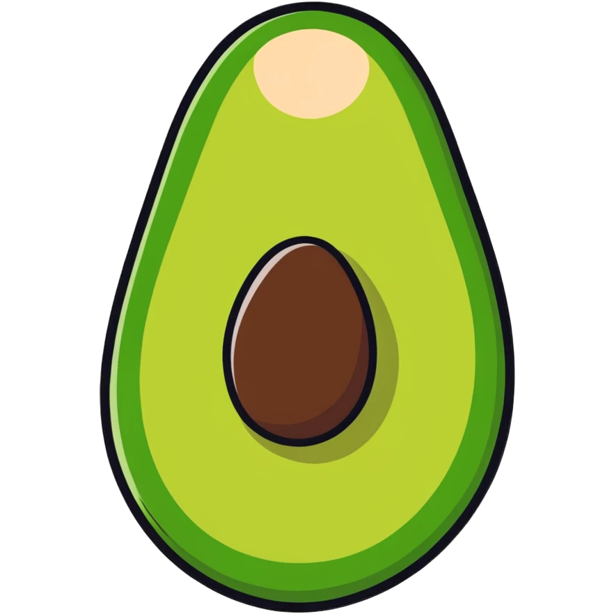 whole uncut avocado showing exterior emoji