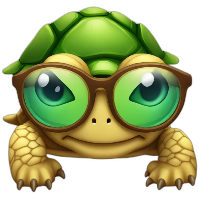 Tortue avec lunettes de soleil  emoji