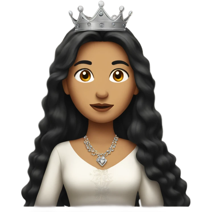 Queen with long dark hair emoji