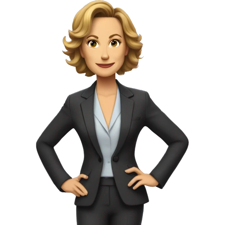 Melora hardin Jan wearing suit Pixar style emoji