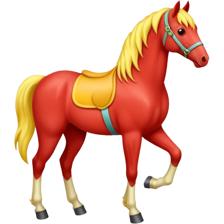 Cavalo vermelho e amarelo pastel emoji