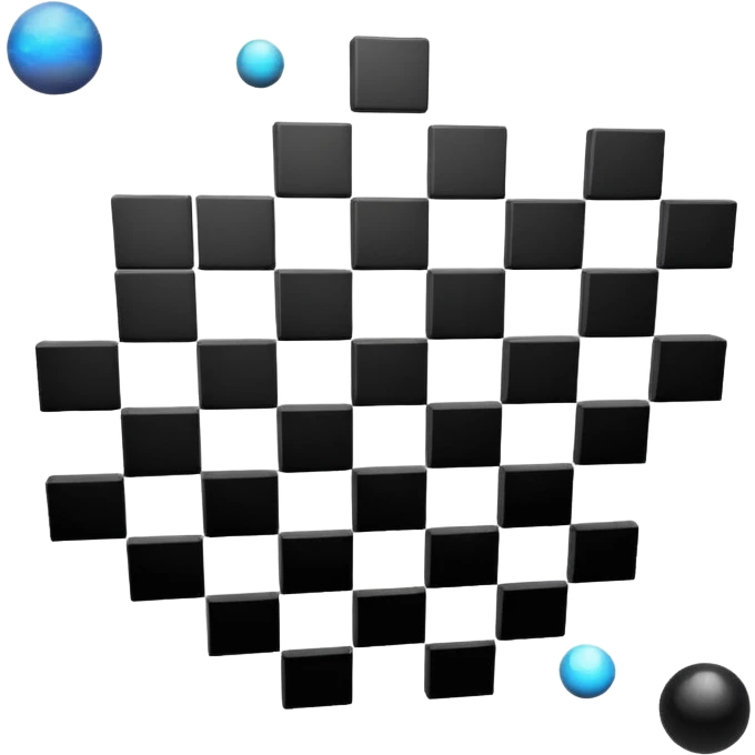checkered space with black and white squares floating in a cosmic background emoji