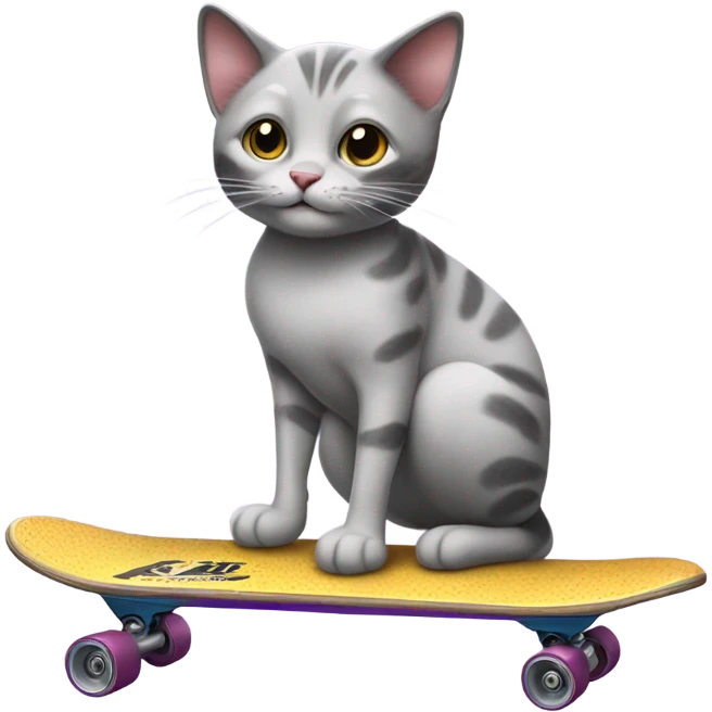 cat riding a skate emoji
