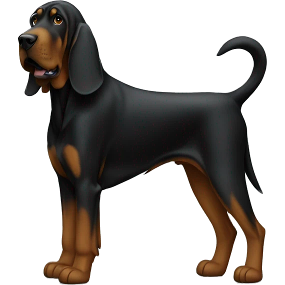 Black bloodhound standing  emoji