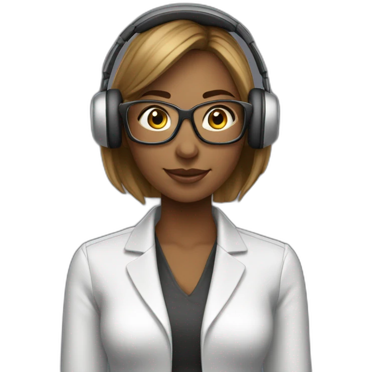 woman-scrum-master-wearing-headset-plat-behind-her emoji