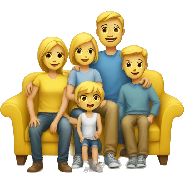 yellow danish family of kid emoji
