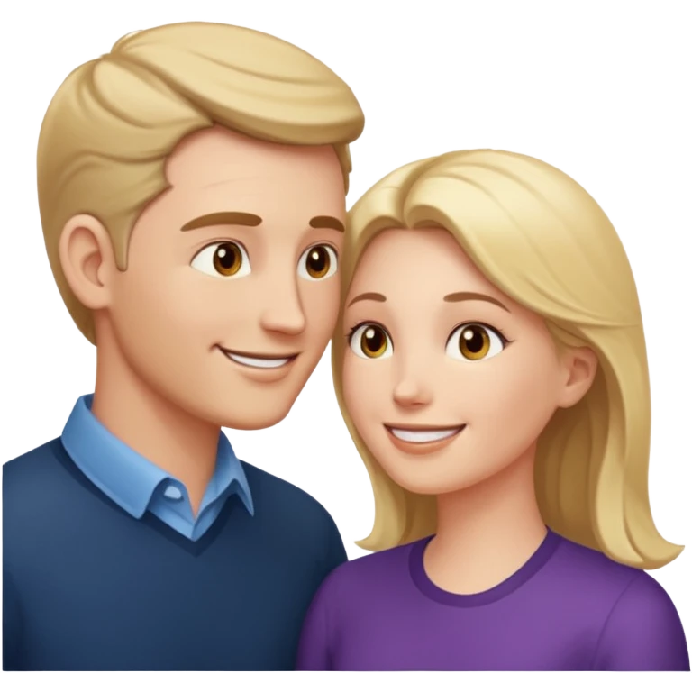 a person chatting up another person, one white male, one white woman facing each other talking emoji