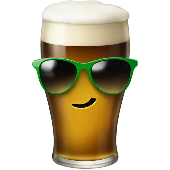 Pint of Guinness wearing shamrock sunglasses  emoji