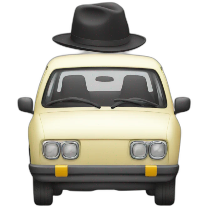Car with hat emoji