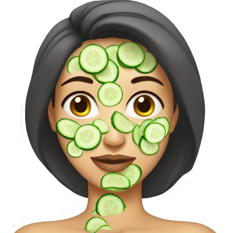 woman facial cucumber spa emoji
