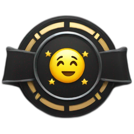 Badge avec une étoile sur un fond noir emoji
