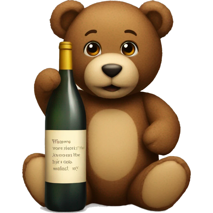 Teddy with a Wine Bottle emoji