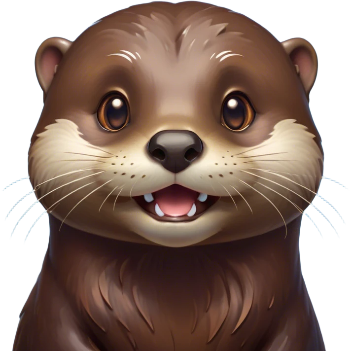 Cinematic Comical Otter Portrait Emoji, Head tilted dramatically with an exaggeratedly amused expression, featuring a striking, glossy brown Fur with a playful glint in its wide, expressive eyes filled with playful disbelief, Simplified yet hilariously expressive features, highly detailed, glowing with a slightly sassy glow, high shine, dramatic yet playful, stylized with an air of cheeky aquatic mischief, bright and endearing, soft glowing outline, capturing the essence of a spirited and over-the-top otter, so meme-worthy it feels like it could splash its way into internet fame instantly! emoji
