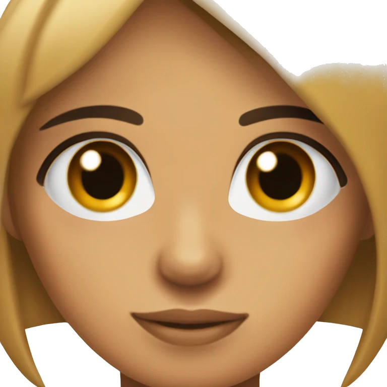 Chica morena de ojos marrones con pelo lacio negro y cerquillo  emoji