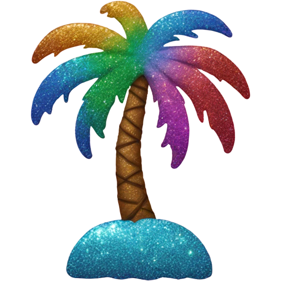 Rainbow Palm Tree with Glitter  emoji