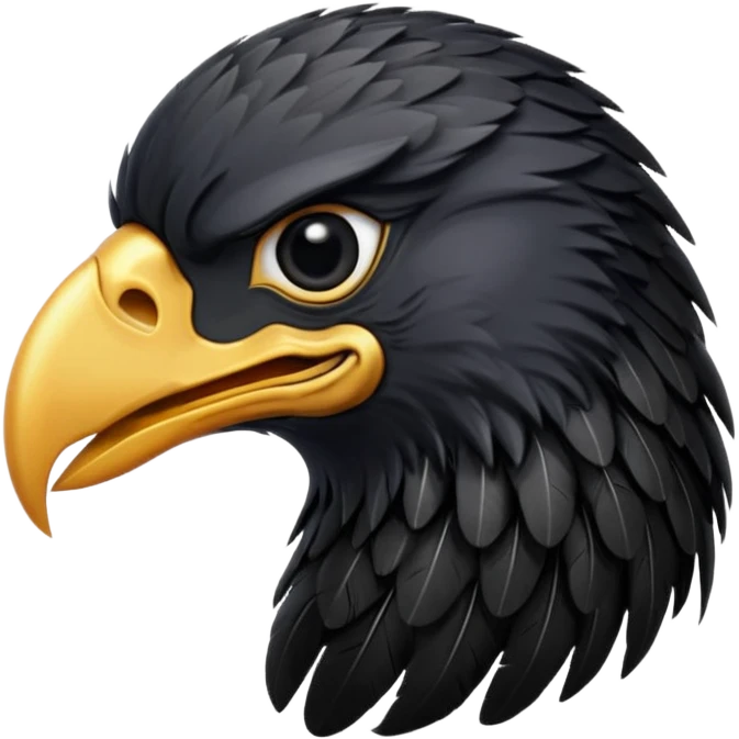  Black eagle head emoji