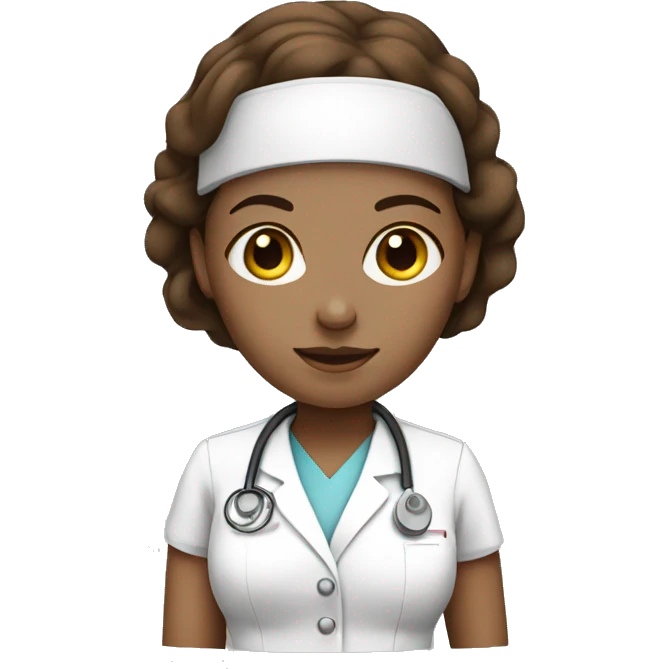 Female nurse, white skin brown hair emoji