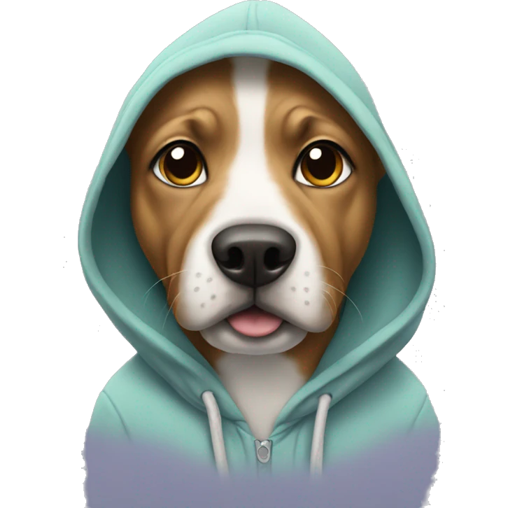 Dog wearing a hoodie emoji