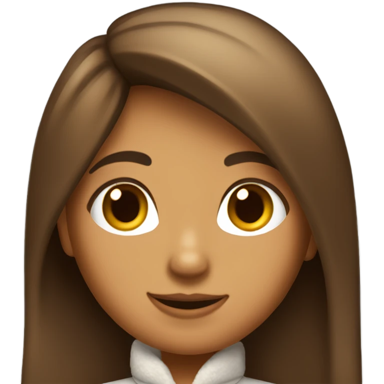 chica blanca pelo marrón oscuro y liso  emoji