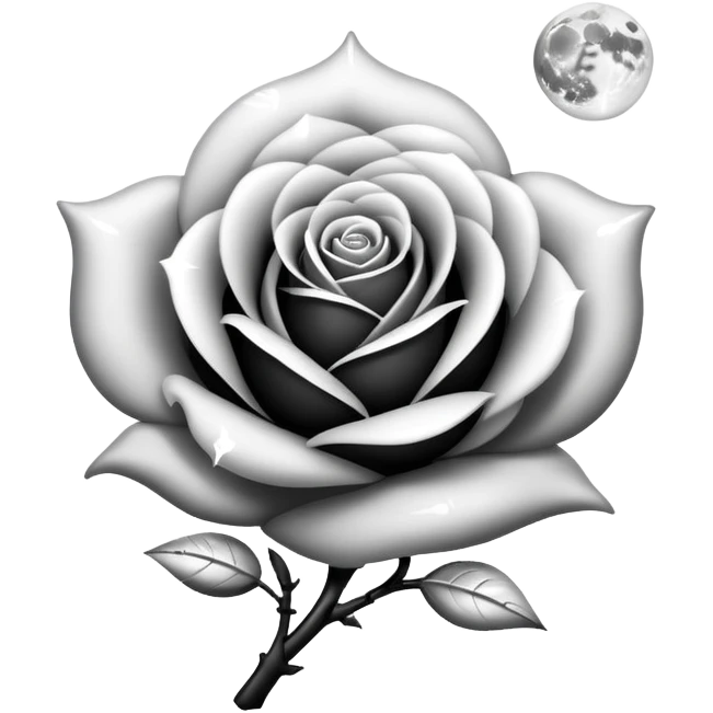 Diamond rose with moon symbols  emoji