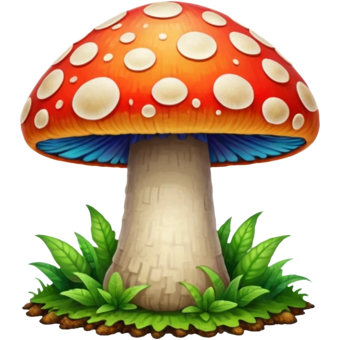 psychodelic mushroom single simple colorful harvested emoji
