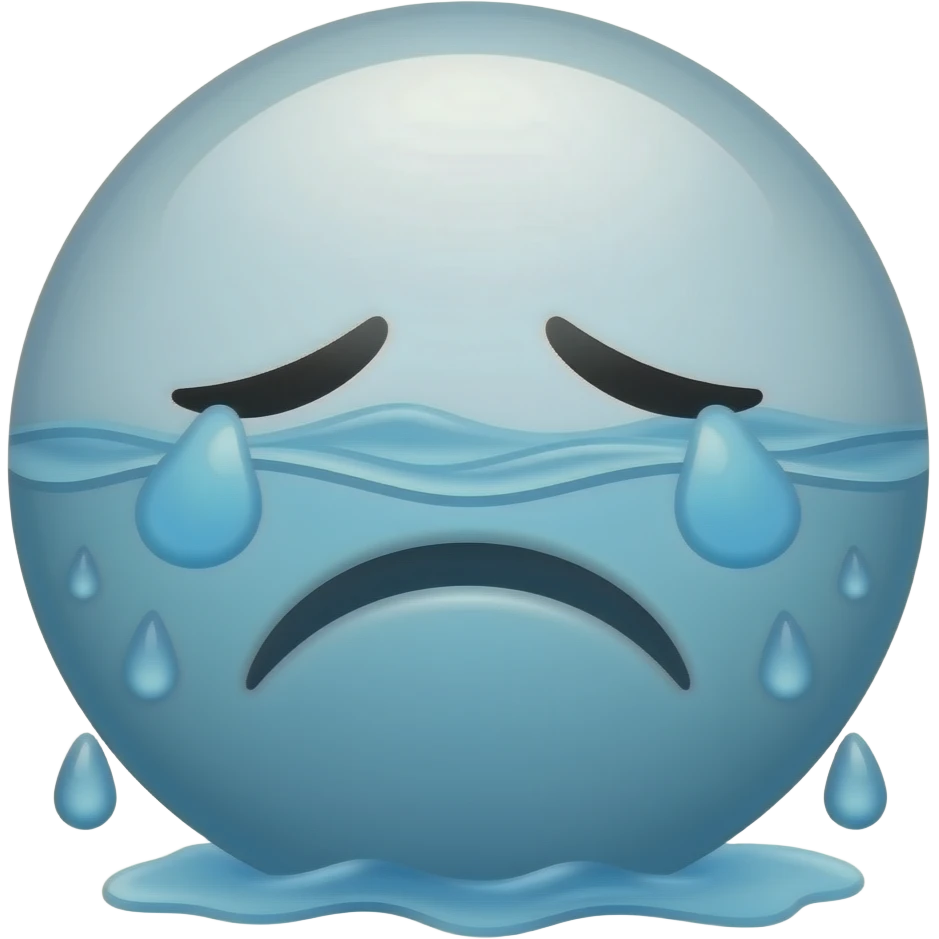 Ağlama emojisi ama ağlamaktan sel olmuş emoji