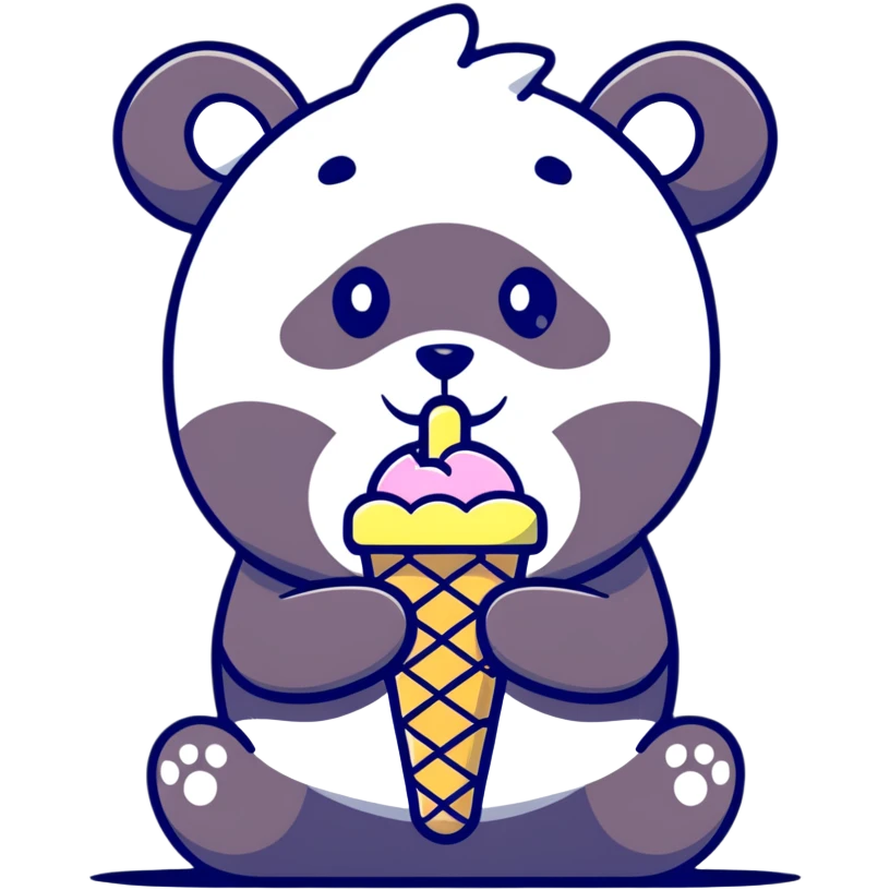 Panda eating ice cream emoji