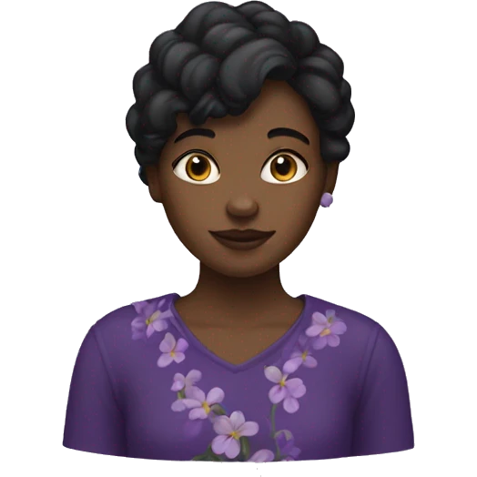 Une violette ( fleur) black girl  emoji