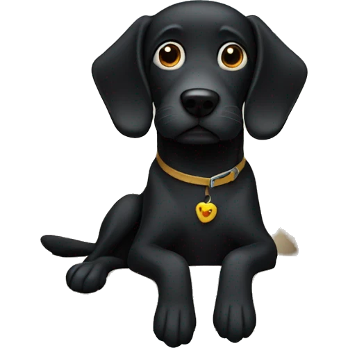 Black dog on a couch emoji