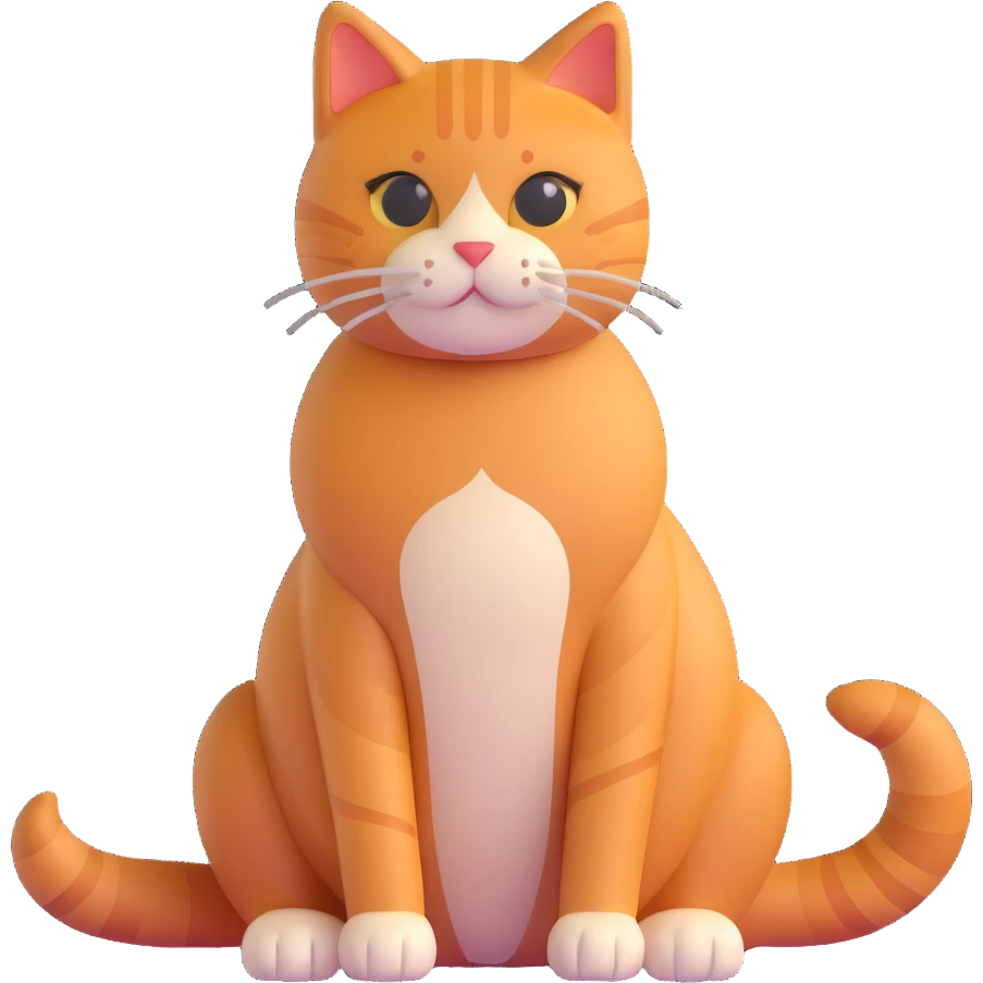 full body ginger cat in sitting position emoji