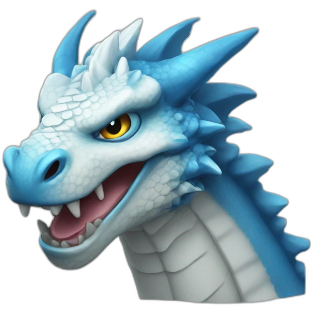 Drangon blanc et bleu emoji