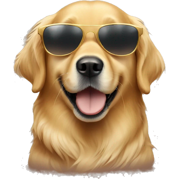 golden retriever wearing sunglasses emoji