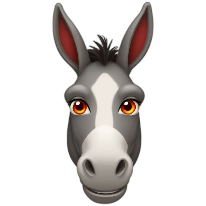 Red eyed smiley donkey emoji