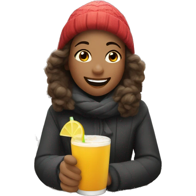 Girls enjoying drinks at Christmas markets emoji