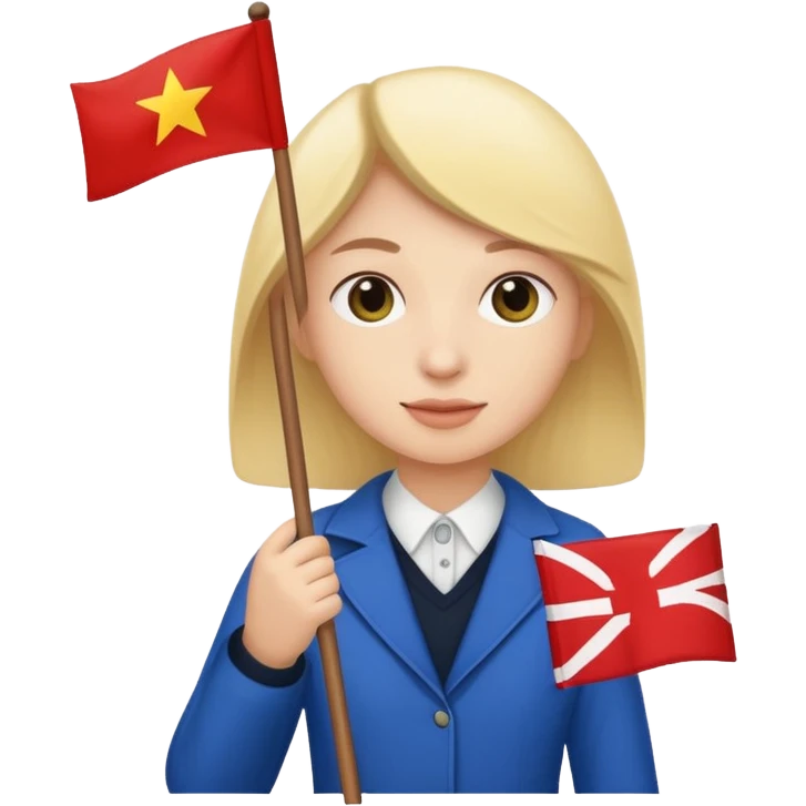Guide + small flag, Tour Group. emoji
