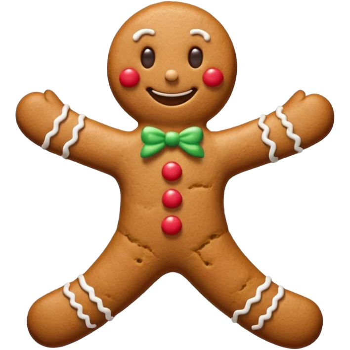 Christmas cookie with arms and legs emoji