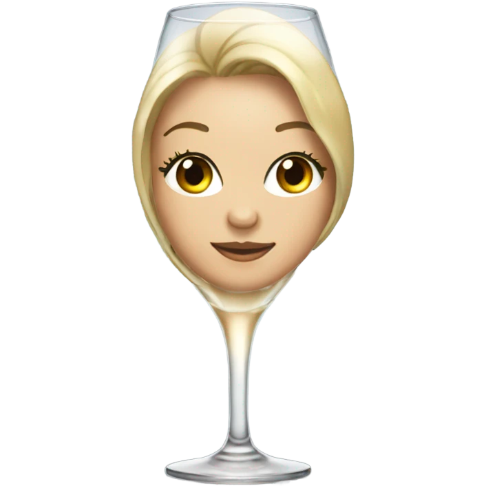Kristi in a champagne glass emoji