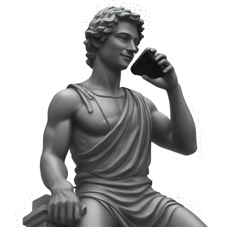 statue with phone emoji