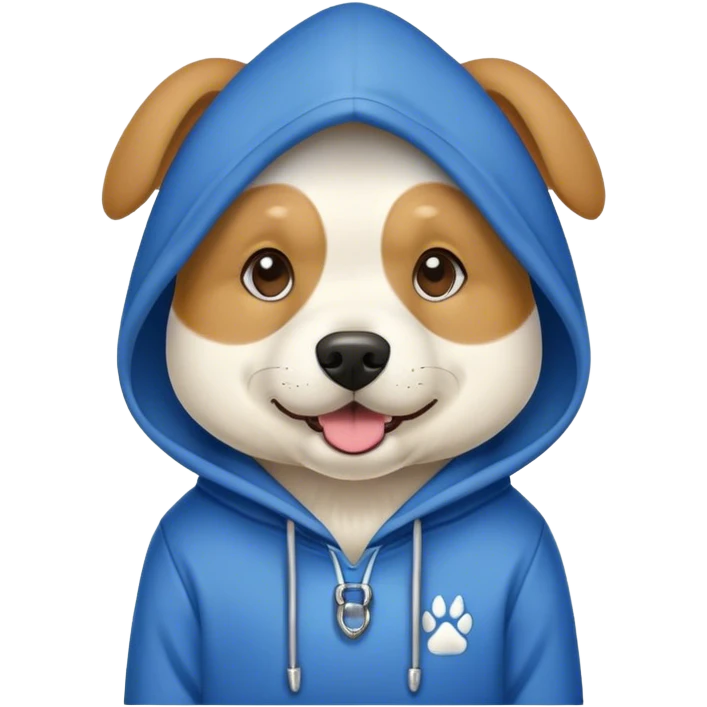 Dog wearing Creighton dental hoodie  emoji