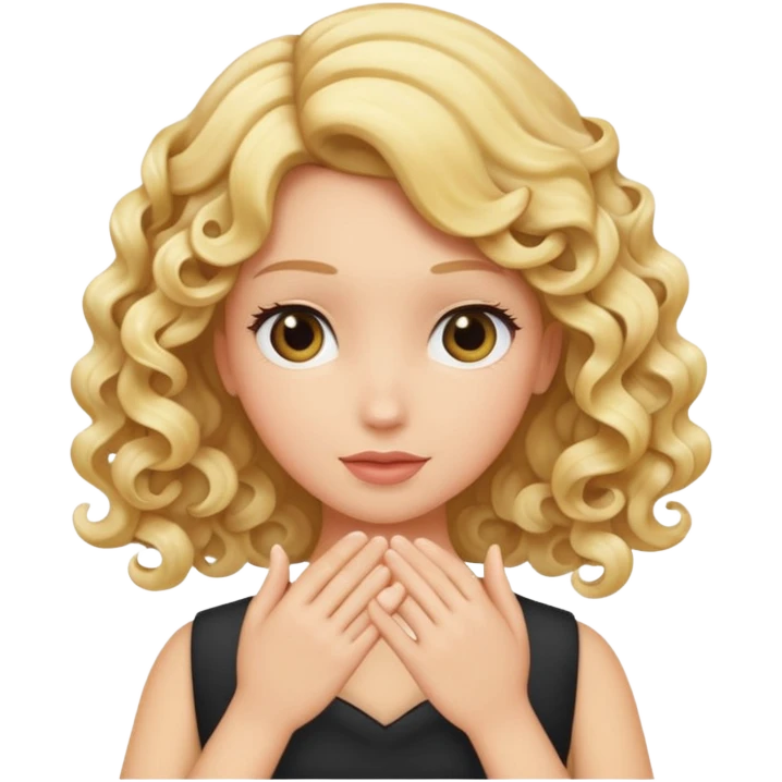 back view of a hand stroking blonde curls emoji