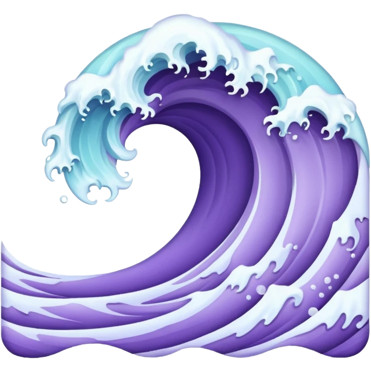 Realistic Pastel purple sea wave emoji