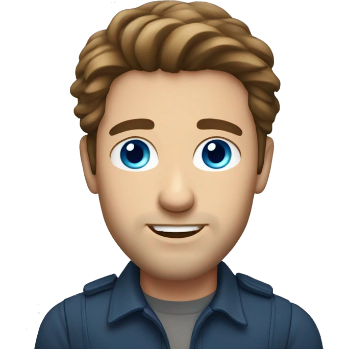 man, Caucasian, brown hair, handsome, blue eyes,long hair emoji