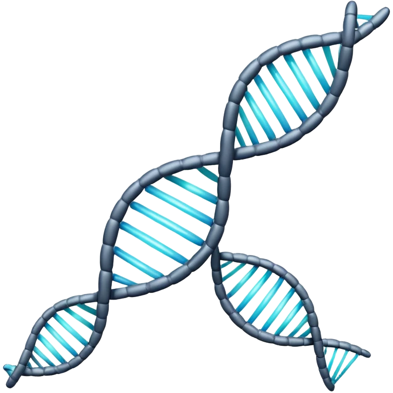 DNA strand with network nodes, symbolizing bioinformatics emoji