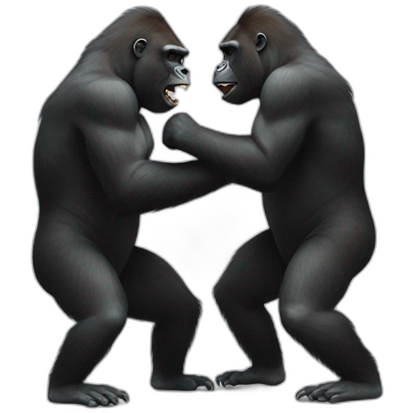 Two Gorillas fighting emoji
