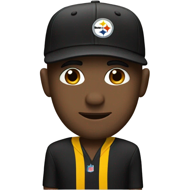 Guy wearing a Steelers hat emoji