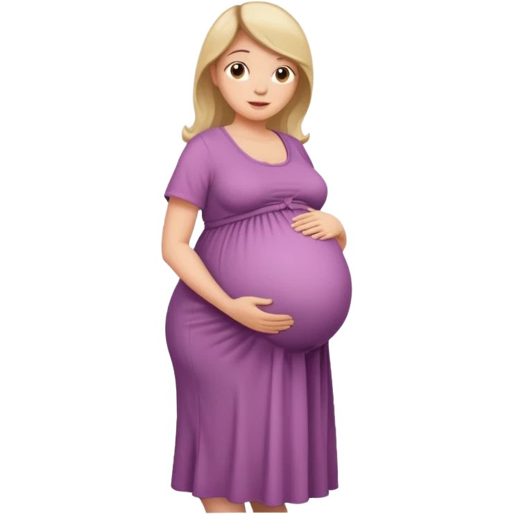 heavily pregnant woman with large belly emoji