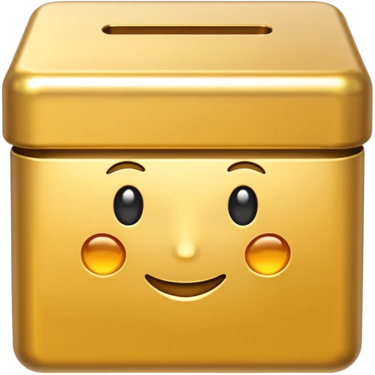 Clean Gold box direct frontal view emoji