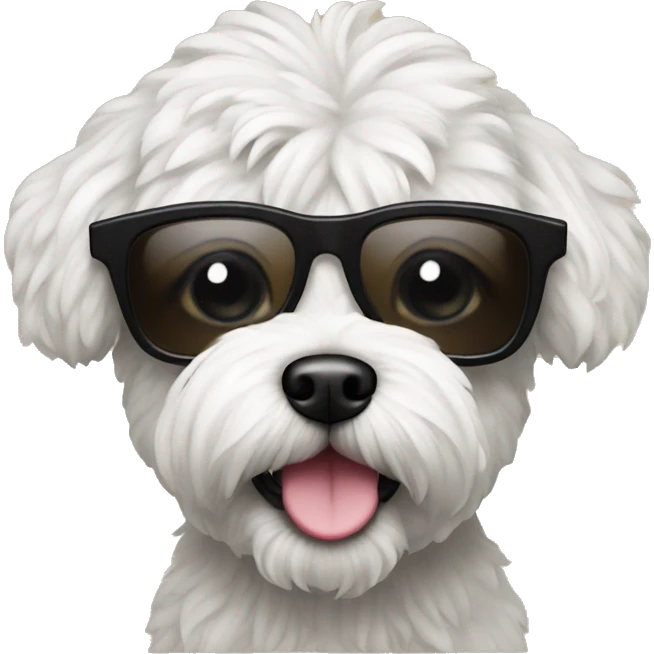 Maltypoo with sunglasses emoji