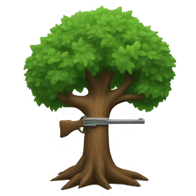Tree with a weapon emoji