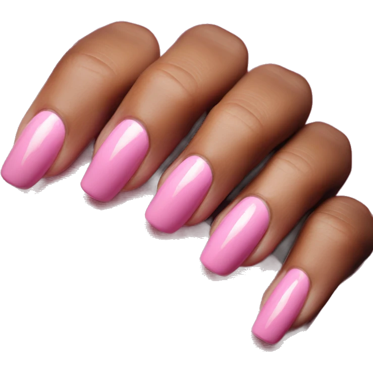 Glossy pink nails on hand  emoji
